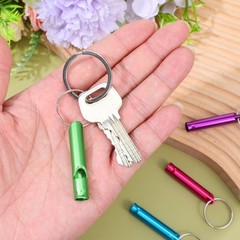 100 Pieces Emergency Whistle with Keychain, Aluminum One Size, 100PCS