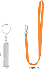 Survival Whistles 4-Pack & 6-Pack, Aluminum Emergency Safety Whistle with Lanyar