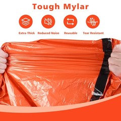Zmoon Emergency Sleeping Bag Survival Bag, Orange Pack of 2, orange-2pcs