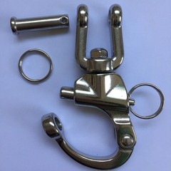 5 Inch Jaw Swivel Eye Shackle Marine Grade Stainless Steel 316,Silver Tone -1…