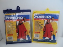 Essex Mfg. Vtg. Yellow/Blue Lightweight Rain Poncho 52″×80″ – NEW – Lot of 2