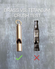 Premium Brass Whistles 125 Decimals Set of 2 – Includes 2 Black Lanyard 30
