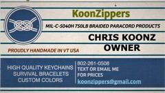 High Quality Braided Paracord Products. USA Materials, Handmade in Vermont, USA