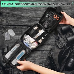 Survival First Aid Kit 171pcs with Gear Emergency Tent and MOLLE Nylon Bag for