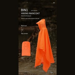 Adult Multipurpose Raincoat with Hood Waterproof PU Coating for Fishing Camping