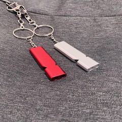 2 Pack Emergency Whistles Double Tube with Keychain for Outdoor Camping Hiking