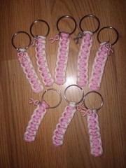 Bundle of 8 handmade paracord cancer keychains