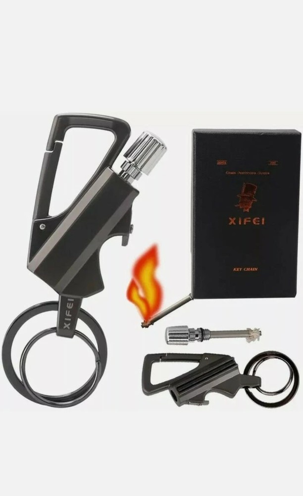 Keychain Bottle Opener Matchstick Fire Starter Kerosene Refillable Lighter