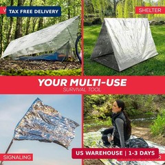 Emergency Blanket Mylar Thermal Space Survival Gear & Supplies 4-Pack Foil | Col