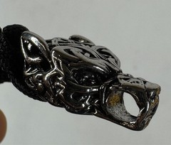Black Paracord Wolfs Head Celtic Nordic Clasp Woven Survival Style 8.5″ Bracelet