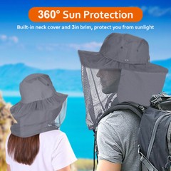 Men Women Mosquito Net Hat Anti Bug Head Netting Bucket Sun Fishing Mesh Bee Cap