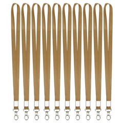 10Pcs 16.9″ Polyester Flat Lanyard with Lobster Clasp for Keys, Champagne