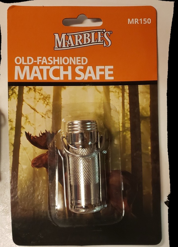 VINTAGE MARBLES SURVIVAL MATCH SAFE/ALCHOHOL BURNER WATERPROOF, STAINLESS STEEL