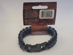 Survival Bracelet Secure Line 550 Nylon Paracord Braid Black Grey Outdoor Large
