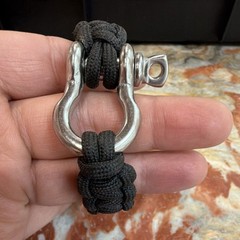 Black Adjustable Paracord Bracelet Nylon Metal for Camping Hiking Backpacking