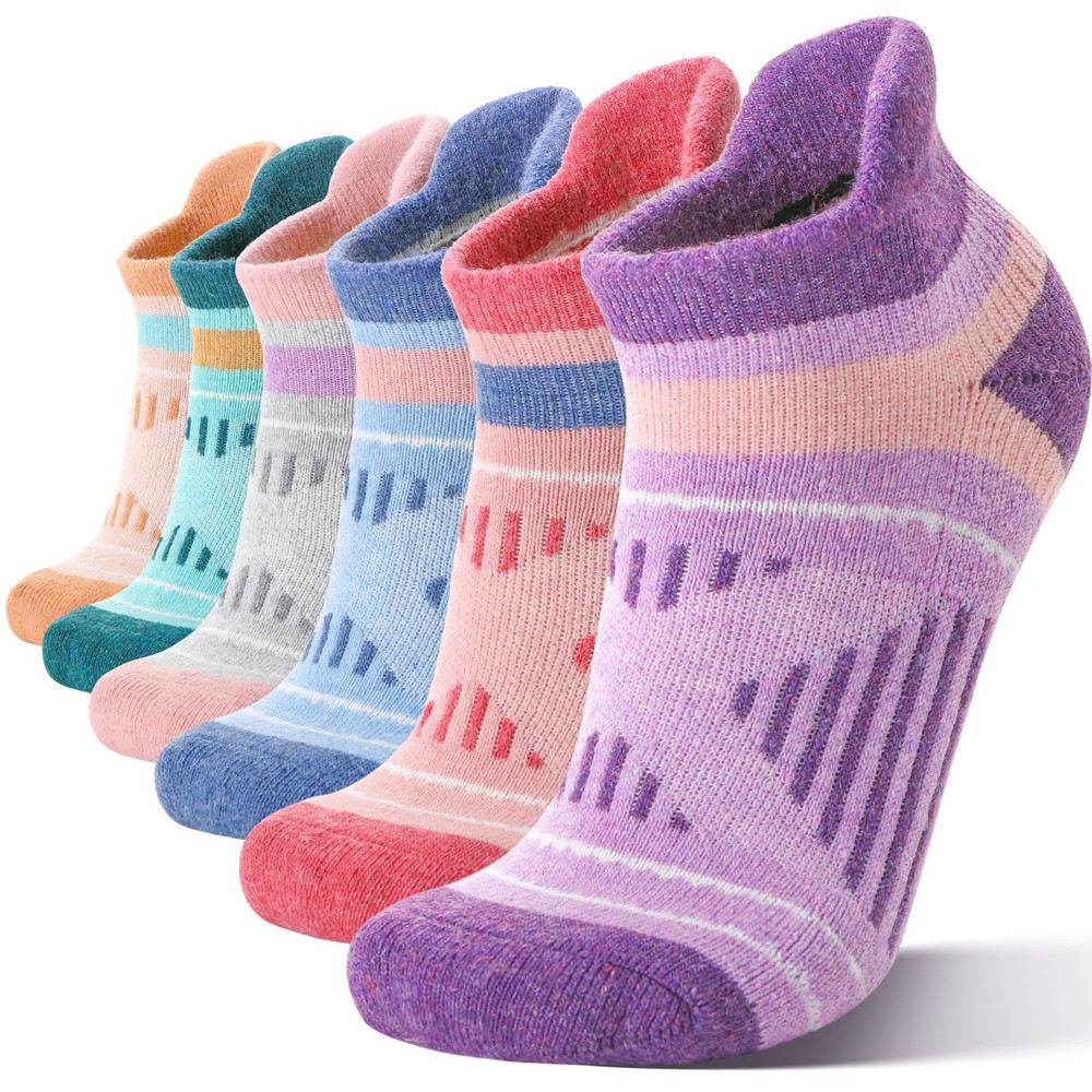 EBMORE Merino Wool Ankle Hiking Medium, Purple/Yellow/Blue/Pink/Green/Grey