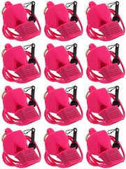 Fox 40 Classic Official CMG 3-Chamber Pealess Whistle + Lanyard, Pink (12-Pack)