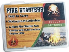 24-Pack Waterproof Odorless Fire Starters for Indoor & Outdoor Use