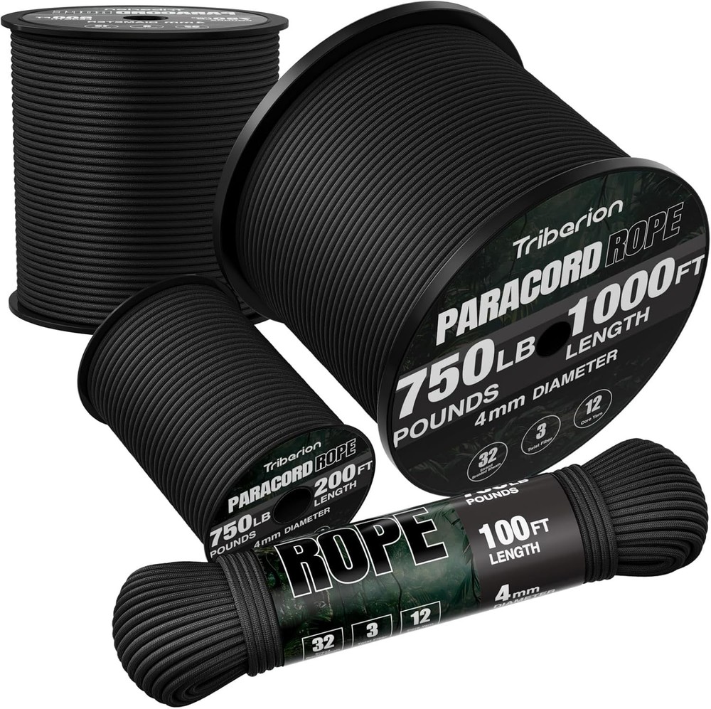 Paracord Rope 750 Lb – 1000Ft / 500Ft / 200Ft / 100Ft 5/32″ Parachute Cord 4MM 1