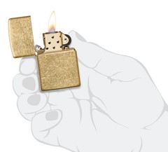 Zippo Armor Tumbled Brass Windproof Pocket Lighter, 28496