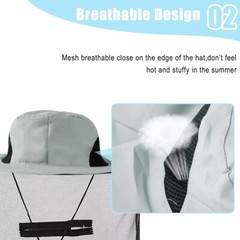 2Pcs Mosquito Head Net Hat with Hidden Mesh Protect Bugs Bees for Hiking Fishing