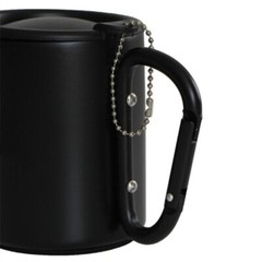 Outdoor Insulated Mug with Carabiner Handle & Lids Portable Compact Camping Cup