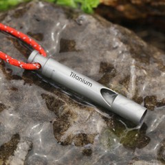 Titanium Safety Whistle W/ Cord Emergency Whistle for Kayak Rescue Signaling