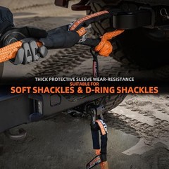 Kinetic Rope Kit (Reflective) w/ 2 Soft Shackles, 48000Lbs, 1in x 30ft, Heavy