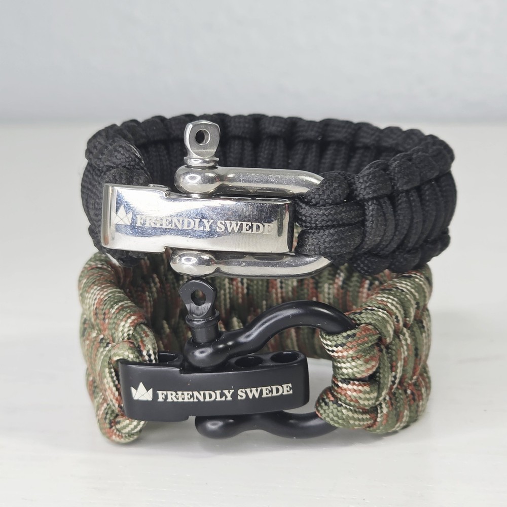 Lot Of 2 Friendly Swede Survival Shackles Paracord Bracelets Survivor Cord