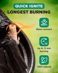 370 Pcs Natural Fire Starters – Quick Ignite, Long-Burning Charcoal Starters for
