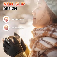 WASOTO Heated Gloves for Men Women,7.4V 22.2WH Electric Small, black