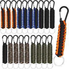20 Pcs Paracord Keychain Military Braided Keychain Clip with Strap Paracord Back