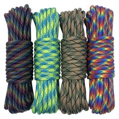 4pcs 19ft/6 Meters Paracord Cords 4mm Nylon Rope 7 Core Strands 4 Color…