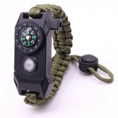 Fashion Men Outdoor LED Light Survival Umbrella Rope SOS Bracelet Emergency.