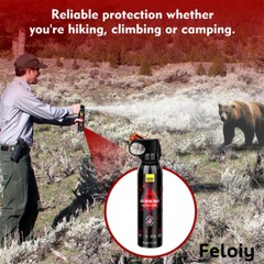 Feloiy Self Defence Spray w/ Holster Bear Attack Deterrent Legal Bear Spray 11oz