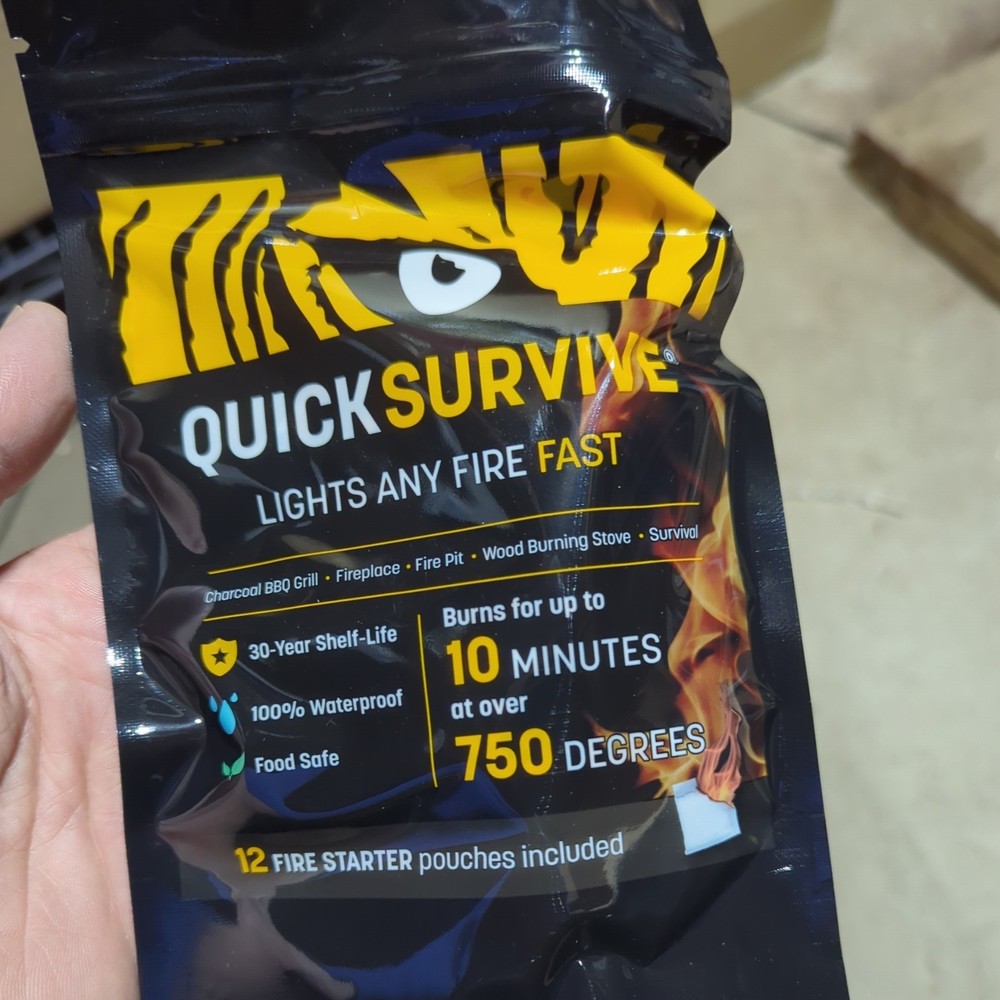 24 QuickSurvive Fire Starter 12 Packs 100% Waterproof