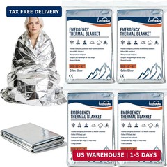 4PCS Thermal Mylar Emergency Blankets 82×52 Waterproof Camping Hiking
