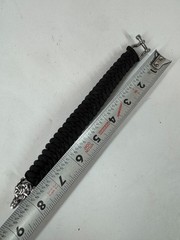 Black Paracord Wolfs Head Celtic Nordic Clasp Woven Survival Style 8.5″ Bracelet