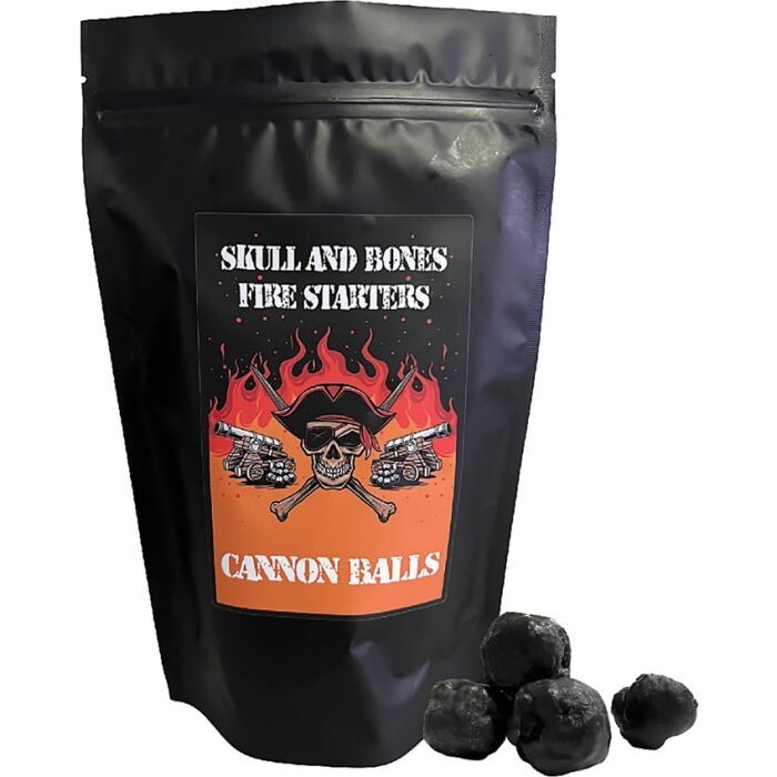 Skull & Bones Firestarters Cannon Ball Resistant Lights Easily Long Burn Time