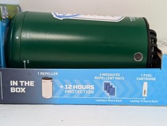 2 Thermacell Patio Shield Mosquito Repellers, 2 Fuel Cartridge, 6 Repellent Mats