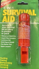Coghlan’s 5 in 1 Survival Aid – Waterproof Box, Flint, Whistle, Luminous Compass