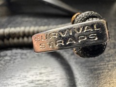 Survival Straps Black Paracord Bracelet Metal Shackle Closure