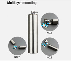 Titanium 3 Groups Storage Case Capsule Seal Container Keychain Outdoor EDC Tool