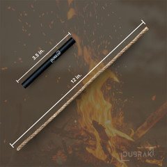 Dubrak Long Lasting Fire Starter Tinder Rope Set (x5) + Bellow for Camping