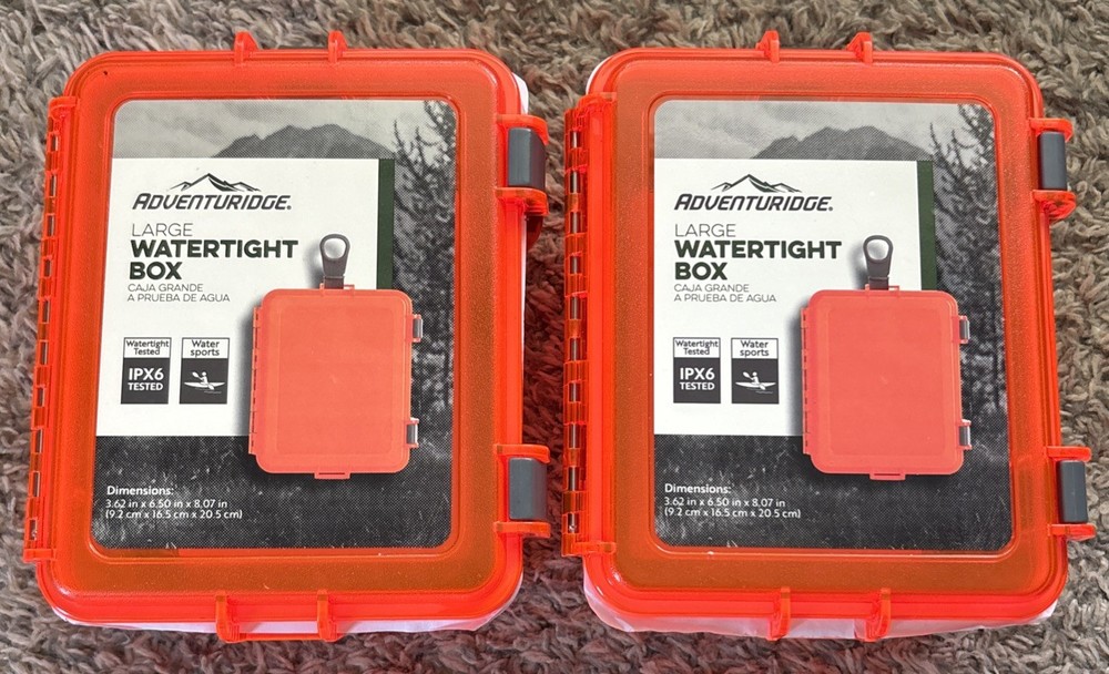 Large Watertight Box Orange Waterproof Camping Survival Gear