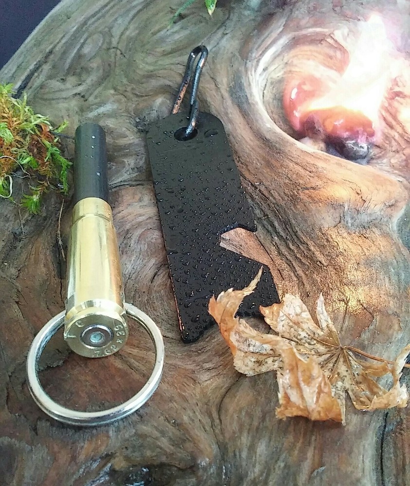 7.62×39 Bullet Brass Ferro Rod Flint Steel Fire starter EDC Survival ferrocerium
