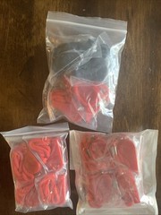 Lot of 12 Red/Black Referee Coach Sports Safety Whistle Hiking with Lanyard NEW
