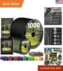 High-Strength 5/32″ Paracord Rope 100ft in Elegant Black – Tactical Utility Cord