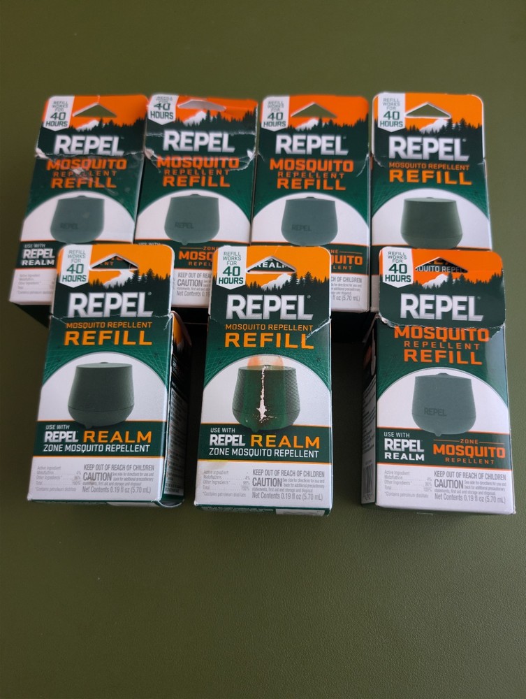Repel Realm Mosquito Repellent Refill Outdoor 40 Hours 7 Pack Green