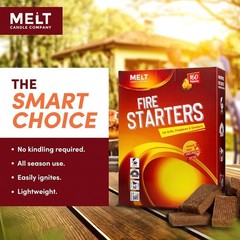 Fire Starter Squares 160 Pack Wax Sawdust Odorless Camping Grill